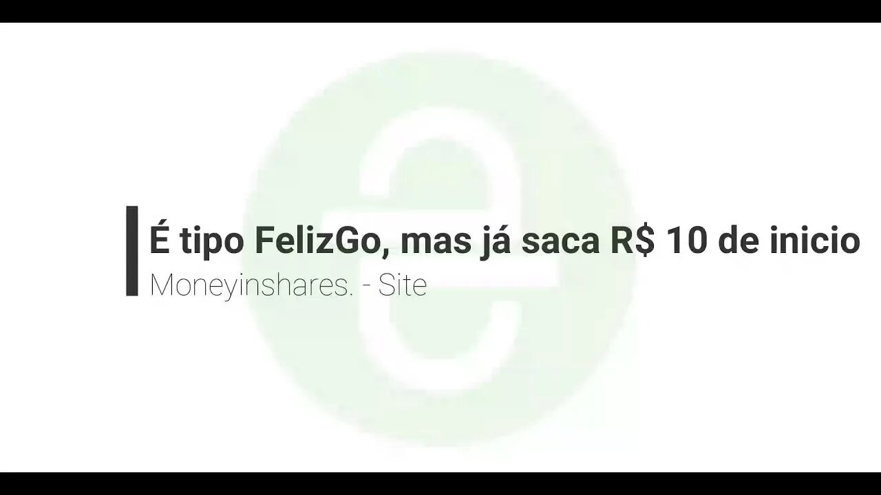 Finalizado - Site - Moneyinshares - Saque R$ 10 na mesma hora do cadastro