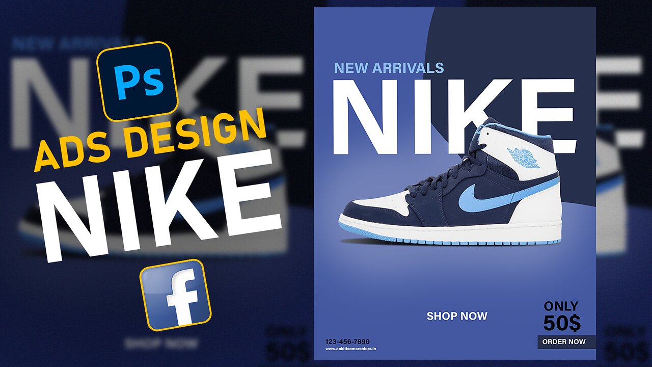 Nike Shose Ads Design In Photoshop | Graphic Designer | Ankit Team Creators