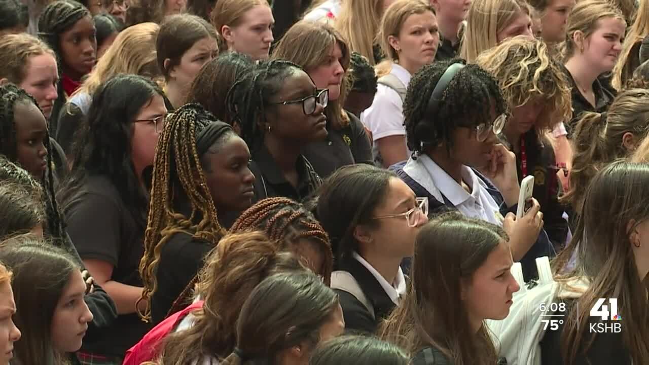 Hundreds protest gun violence, shooting of Ralph Yarl at St. Teresa's Academy Tuesday