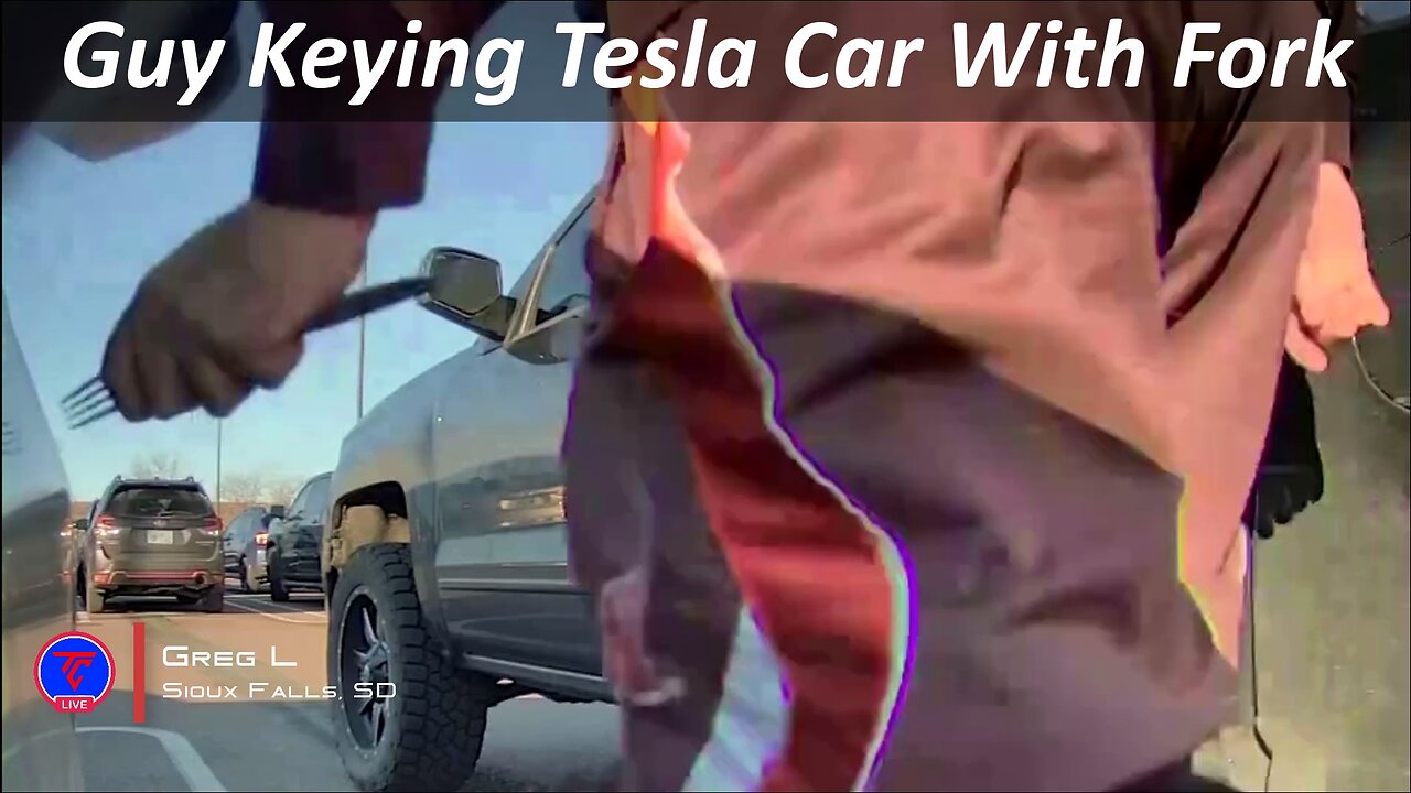 Guy Keying Tesla Car With Fork Caught on Tesla Sentry Mode | Teslcam Live