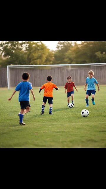 AI art: kids playing soccer