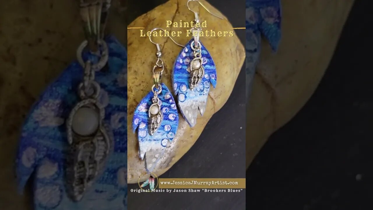 INNER PEARL, 1 inch, feather inspired leather earrings