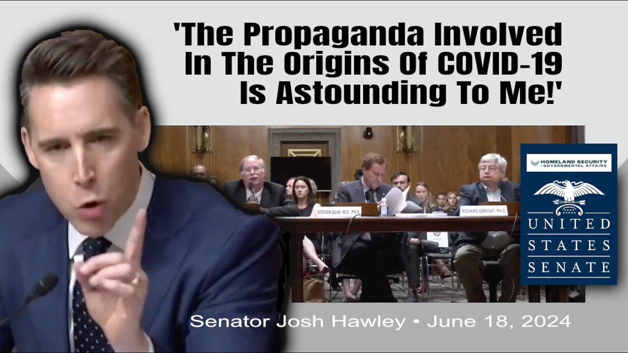 Irate Senator Josh Holly: 'The Propaganda Involved In The Origins Of COVID-19 Is Astounding To Me!'