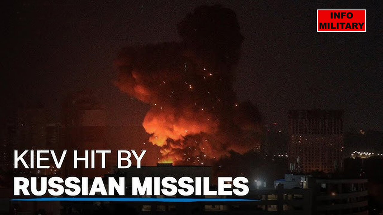 Moment Ukraine 'shoots down' Russian missiles and drones launched overnight