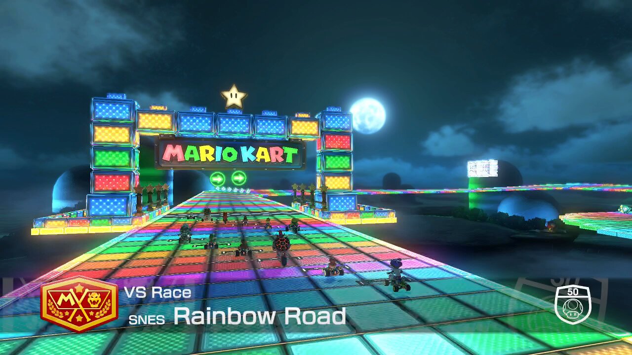 Mario Kart 8 Deluxe - 50cc (Hard CPU) - (SNES) Rainbow Road