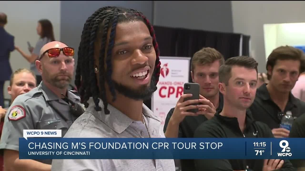 Damar Hamlin back in Cincinnati pushing CPR, AED training