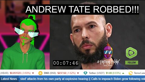 Adrew Tate Robbed - Leaked Footage - StreamPunk Live Stream Shorts #TheMatrix