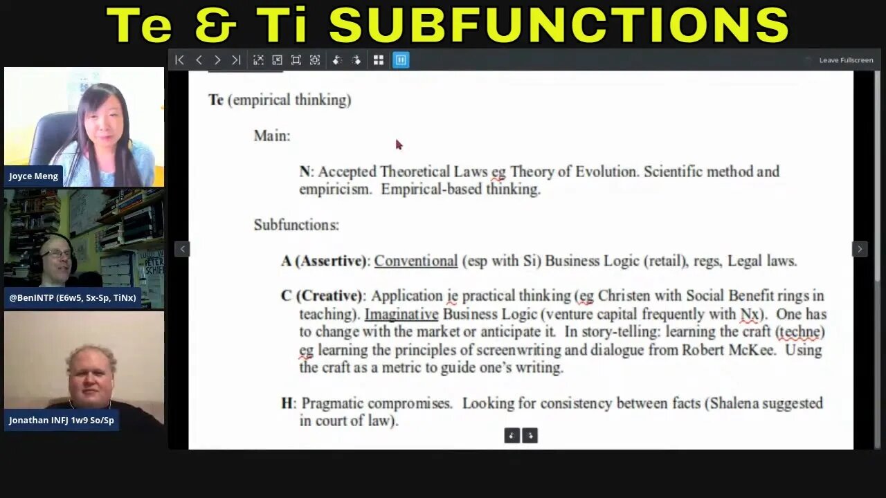 Te & Ti: Extraverting and Introverting Thinking #JungianSubfunctions