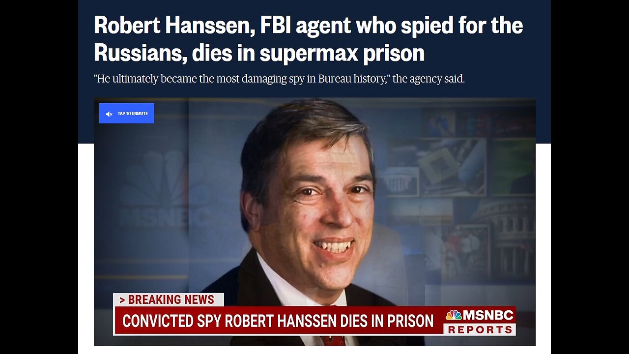 Robert Hanssen, FBI agent who spied for the Russians, dies in supermax prison