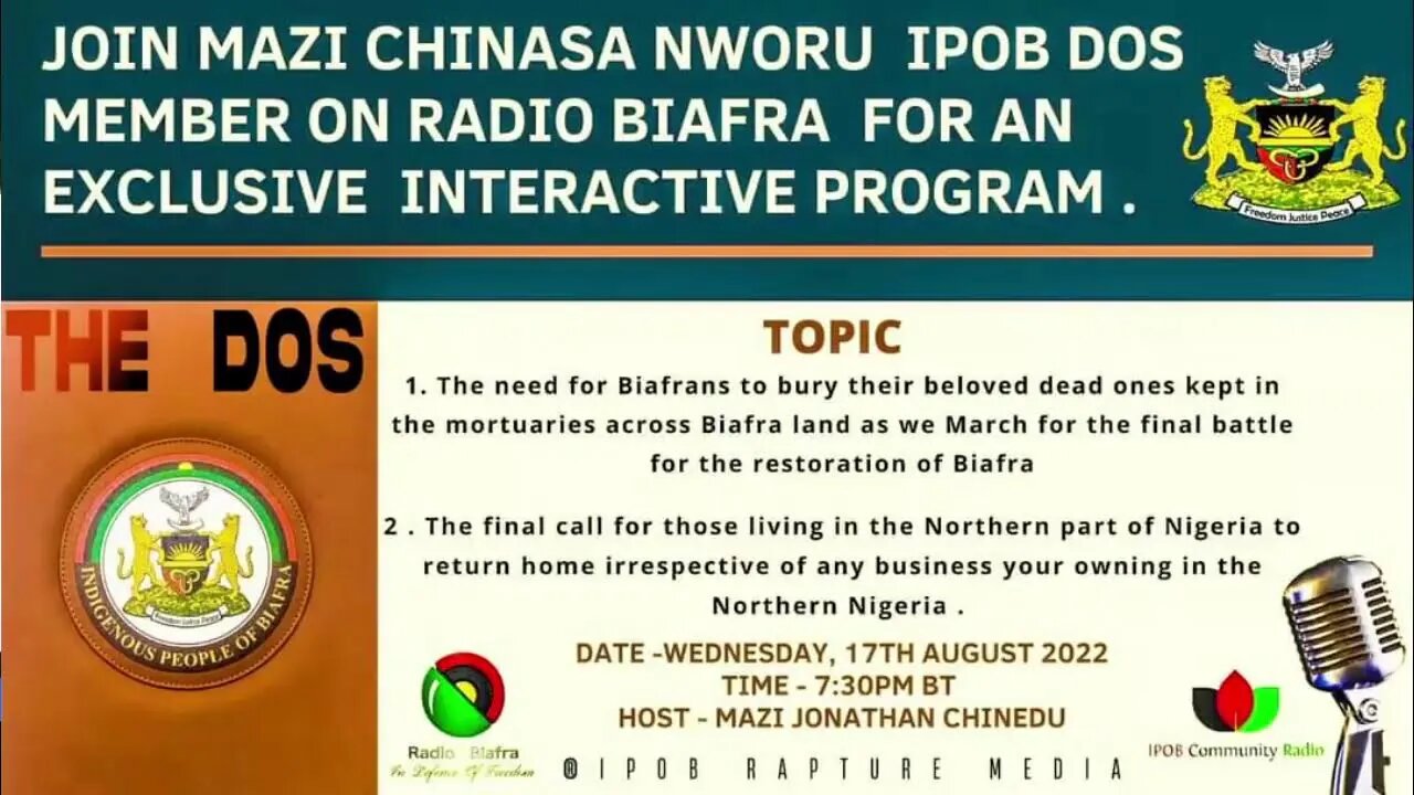 Exclusive Radio Biafra program