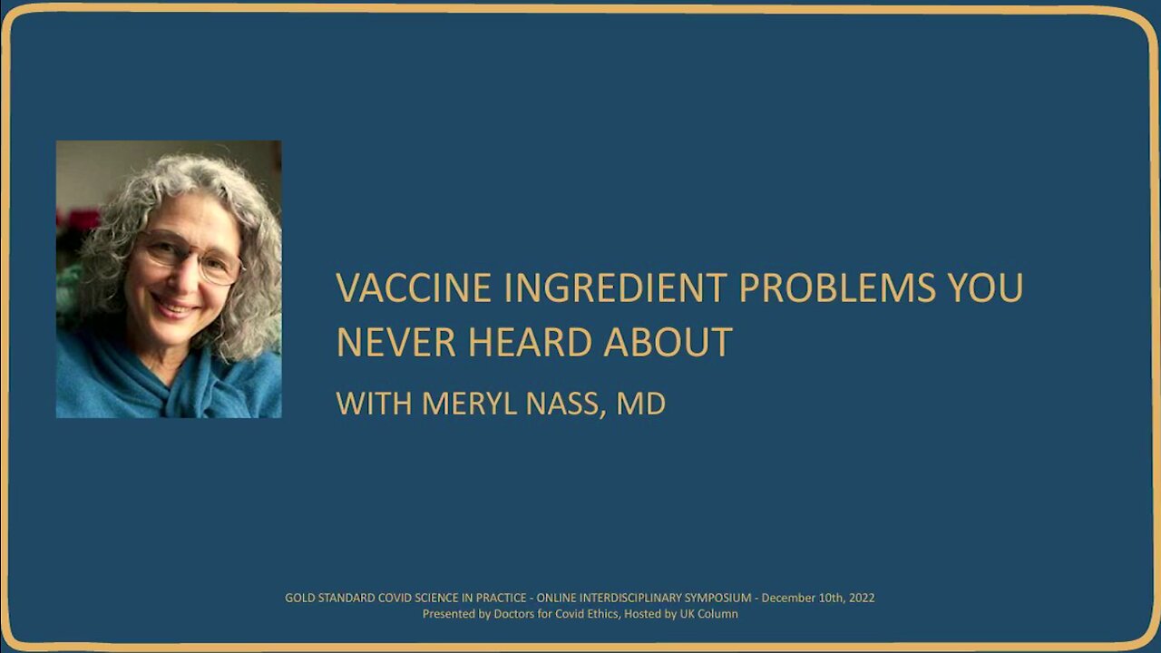 D4CE 5th Symposium: Vaccine Ingredient Problems by Meryl Nass MD