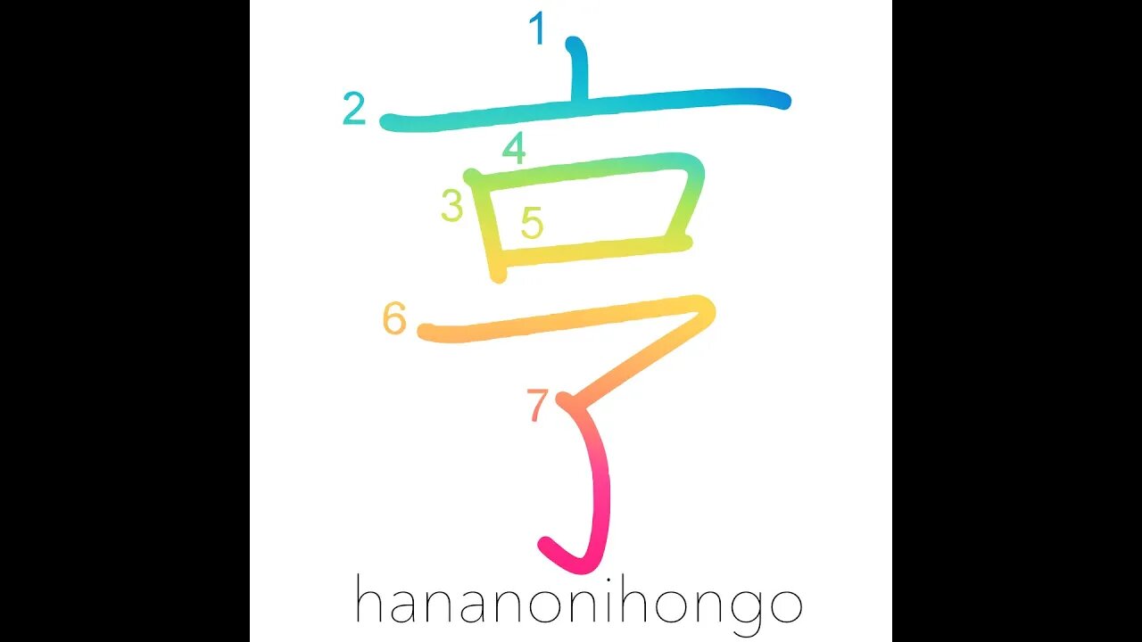 亨 - to pass through/go smoothly - Learn how to write Japanese Kanji 亨 - hananonihongo.com