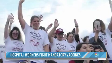 Hospital workers say NO to mandatory vaccines..