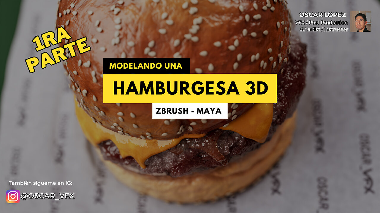 Live - Modelado Hamburguesa Parrillera 3D - Parte1 - Consumer Goods