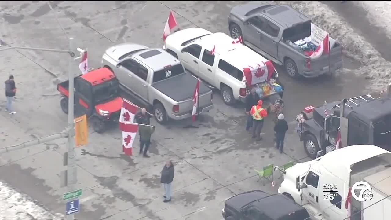 Ambassador Bridge blockade continues