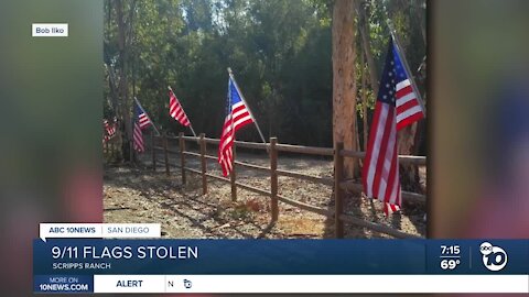 American flags put up to honor 9/11 stolen in Scripps Ranch