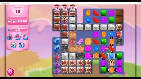 Candy Crush Level 5774 Talkthrough, 23 Moves 0 Boosters