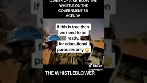 OWNER OF B & B BLOWS THE WHISTLE ON THE GOVERNMENT AGENDA