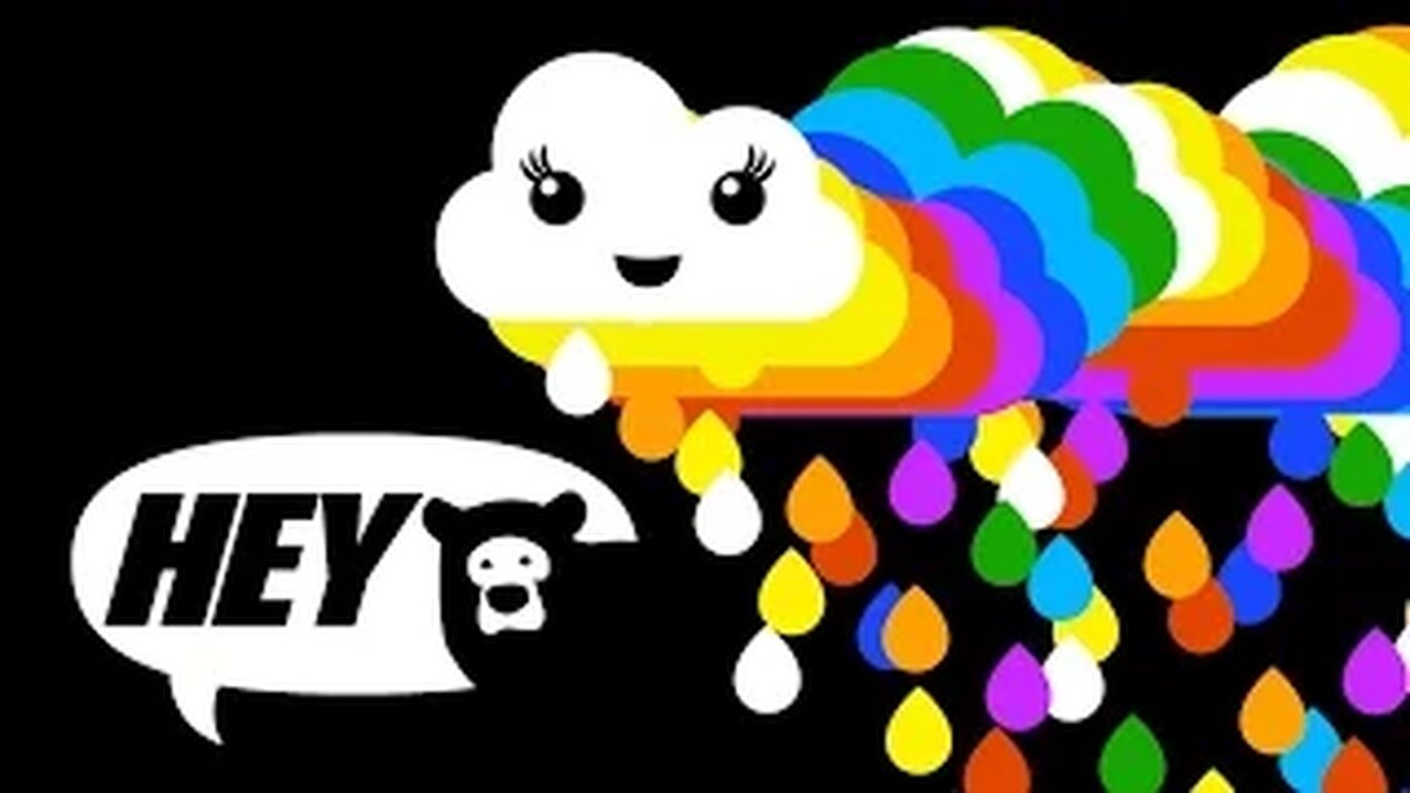 Hey Bear Sensory - Rainbow Clouds - Fun Animation and Music