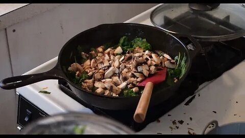 Fresh Broccoli & Mushroom Alfredo (Vegetarian Meal Easy Quick)