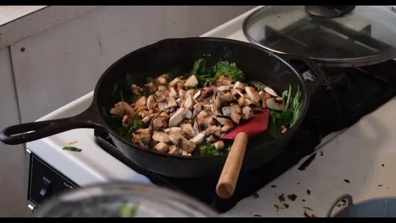 Fresh Broccoli & Mushroom Alfredo (Vegetarian Meal Easy Quick)