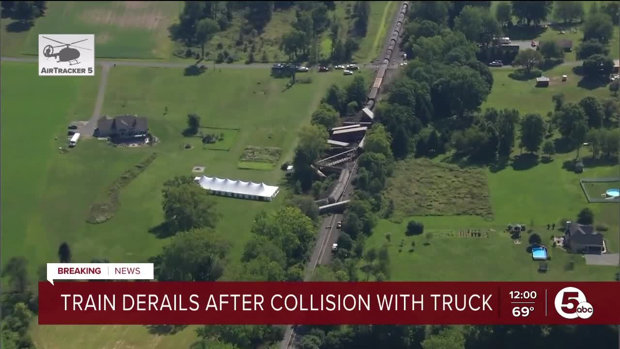 VIDEO: 19-car train derailment in North Lawrence