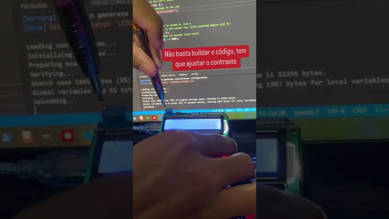 Ajuste de contraste do LCD1602 Arduino