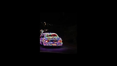 Christmas lights on a car