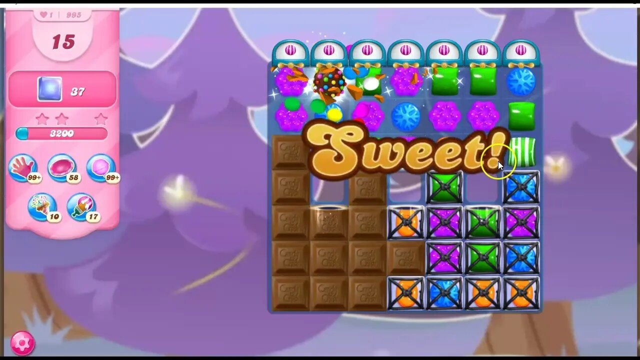 Candy Crush Level 995 Talkthrough, 18 Moves 0 Boosters