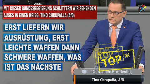 MIT DIESER BUNDESREGIERUNG SCHLITTERN WIR SEHENDEN AUGES IN EINEN KRIEG, TINO CHRUPALLA AfD