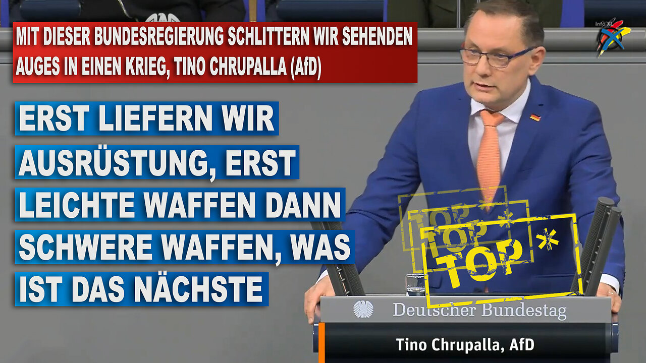 MIT DIESER BUNDESREGIERUNG SCHLITTERN WIR SEHENDEN AUGES IN EINEN KRIEG, TINO CHRUPALLA AfD