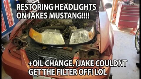 Oil Change on the Mustang, and restoring the headlights!