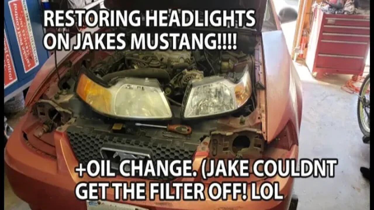 Oil Change on the Mustang, and restoring the headlights!