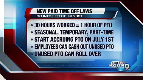 New paid time off rules effective this summer in Arizona