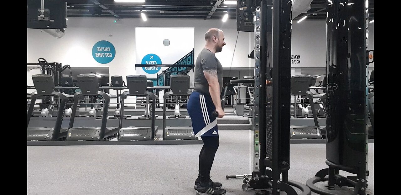 Triceps rope press downs. Gym. 1st Feb 2023