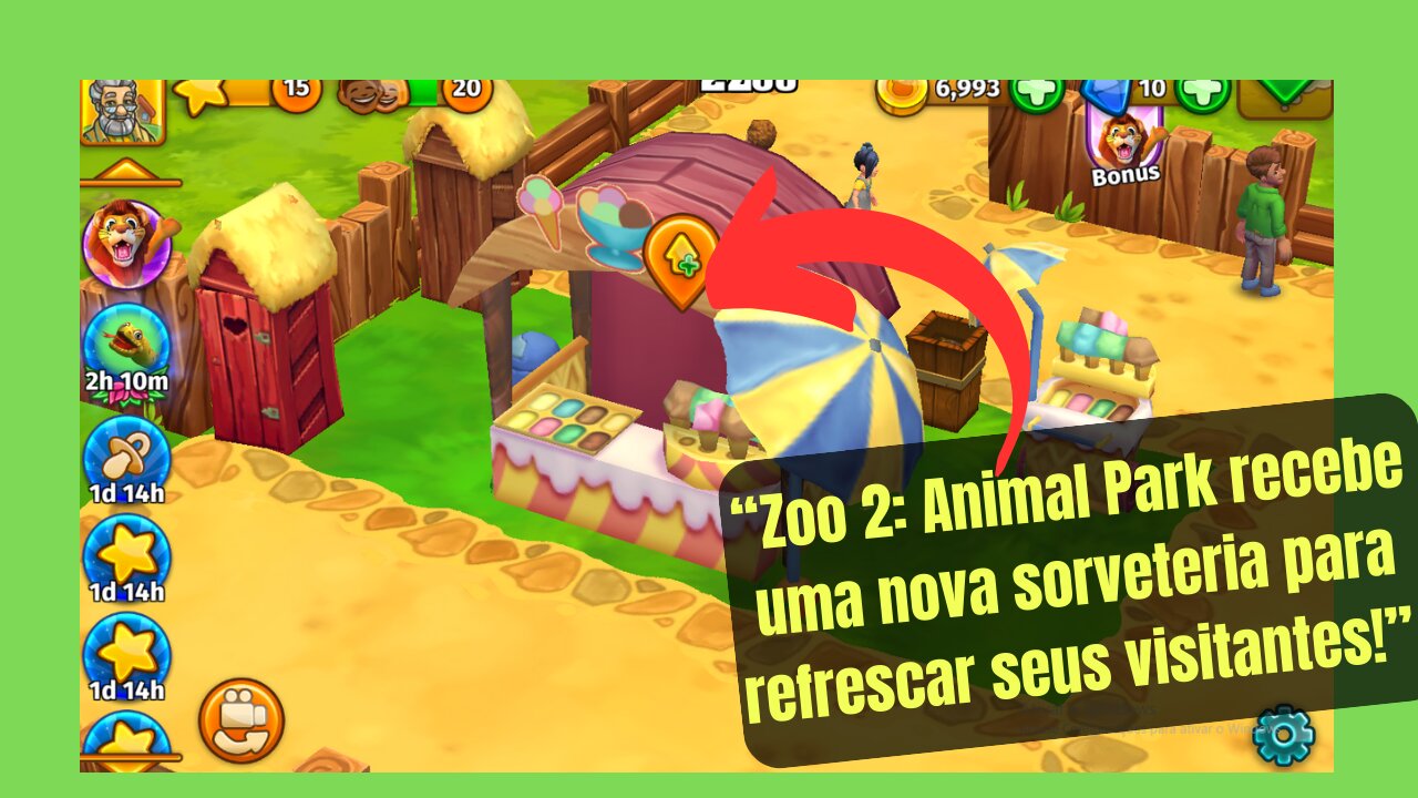 “Zoo 2 Animal Park recebe uma nova sorveteria para refrescar seus visitantes!”