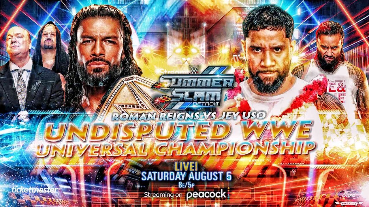 Roman Reigns vs Jey Uso Undisputed Championship SummerSlam 2023 FULL MATCH!