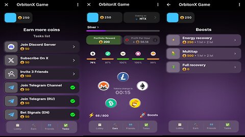 OrbitonX Game | Play To Mine $RCT Tokens | New Telegram Crypto Mining Bot
