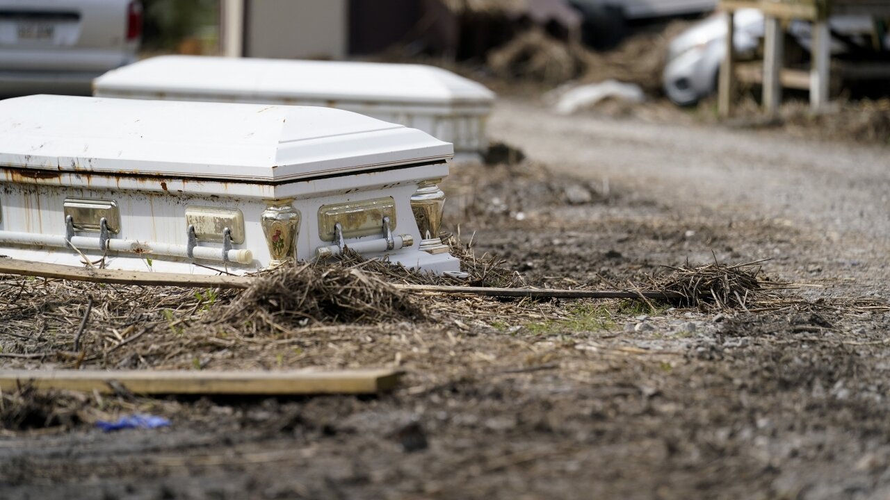 Caskets Remain Displaced More Than A Month After Hurricane Ida