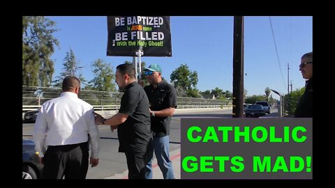 Catholic man jumps out of his car! "Mary is going to be ELEVATED!"