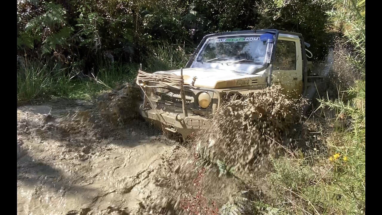 Suzuki samurai off roading in Seddonville New Zealand