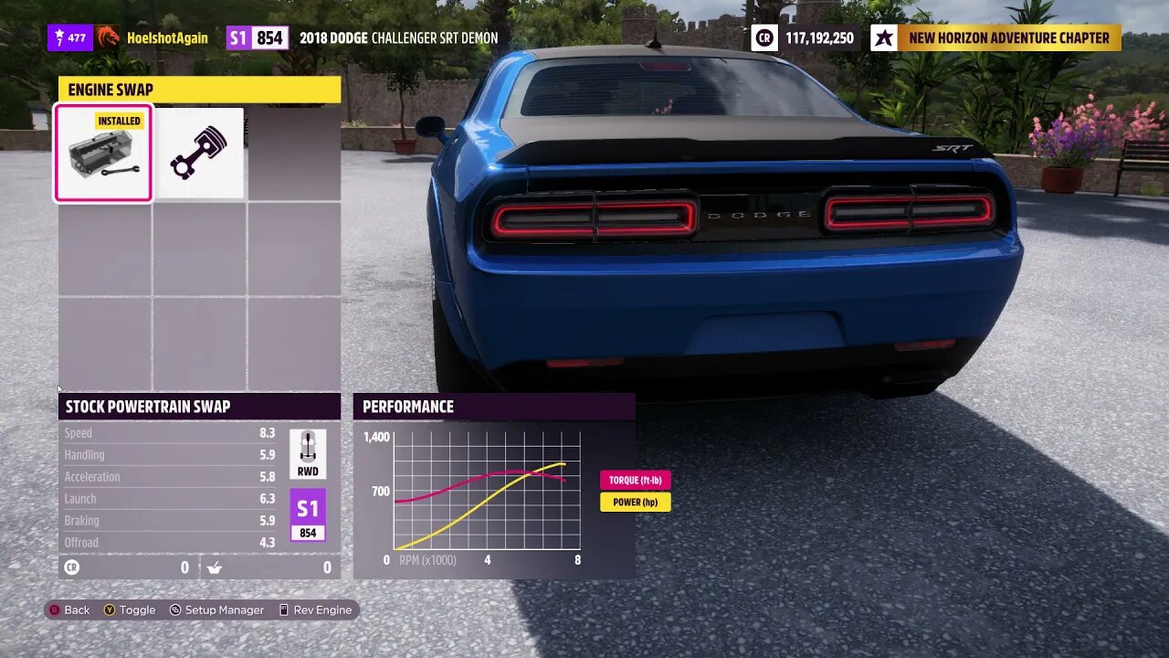 Forza Horizon 5 Dodge Demon Idle and Revs