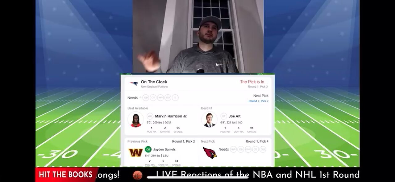 Ace’s live reaction to the Drake Maye selection at 3rd Overall by the New England Patriots