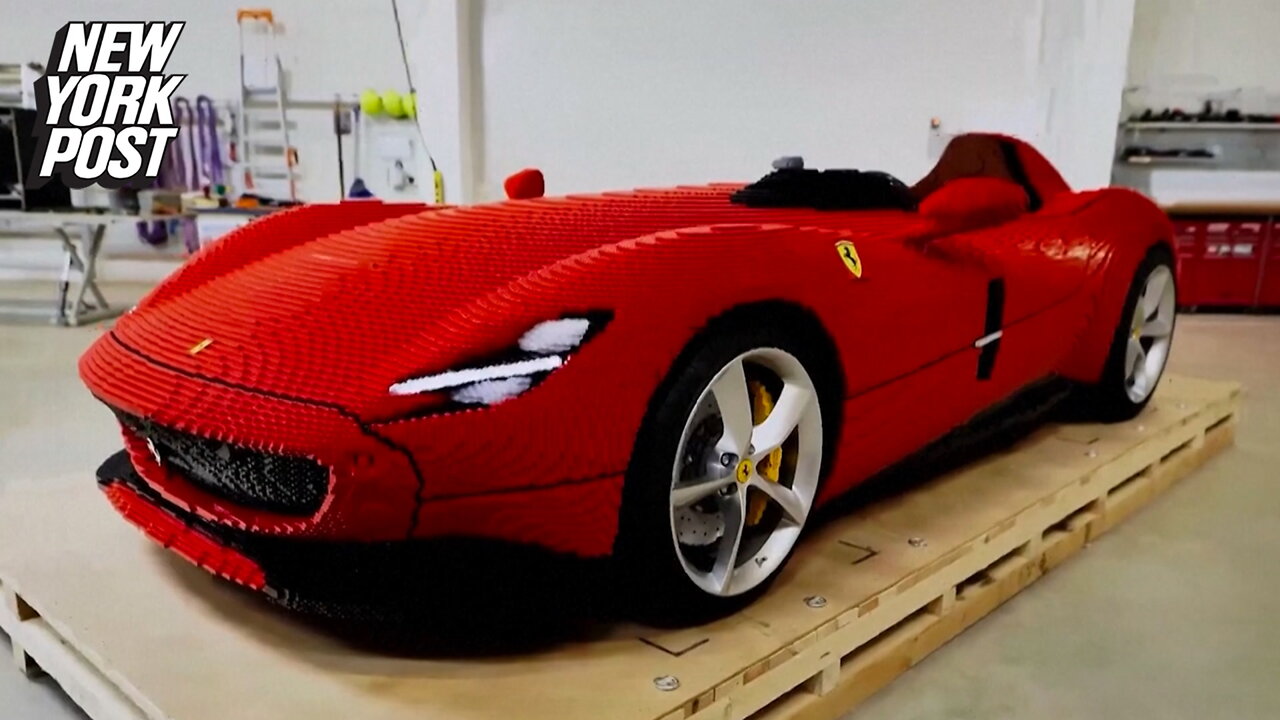 Full-size Ferrari made entirely of Legos