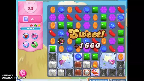 Candy Crush Level 1887 Audio Talkthrough, 3 Stars 0 Boosters