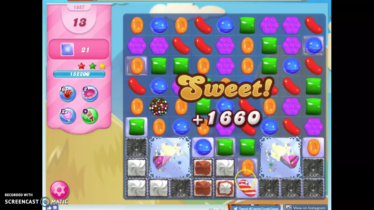 Candy Crush Level 1887 Audio Talkthrough, 3 Stars 0 Boosters