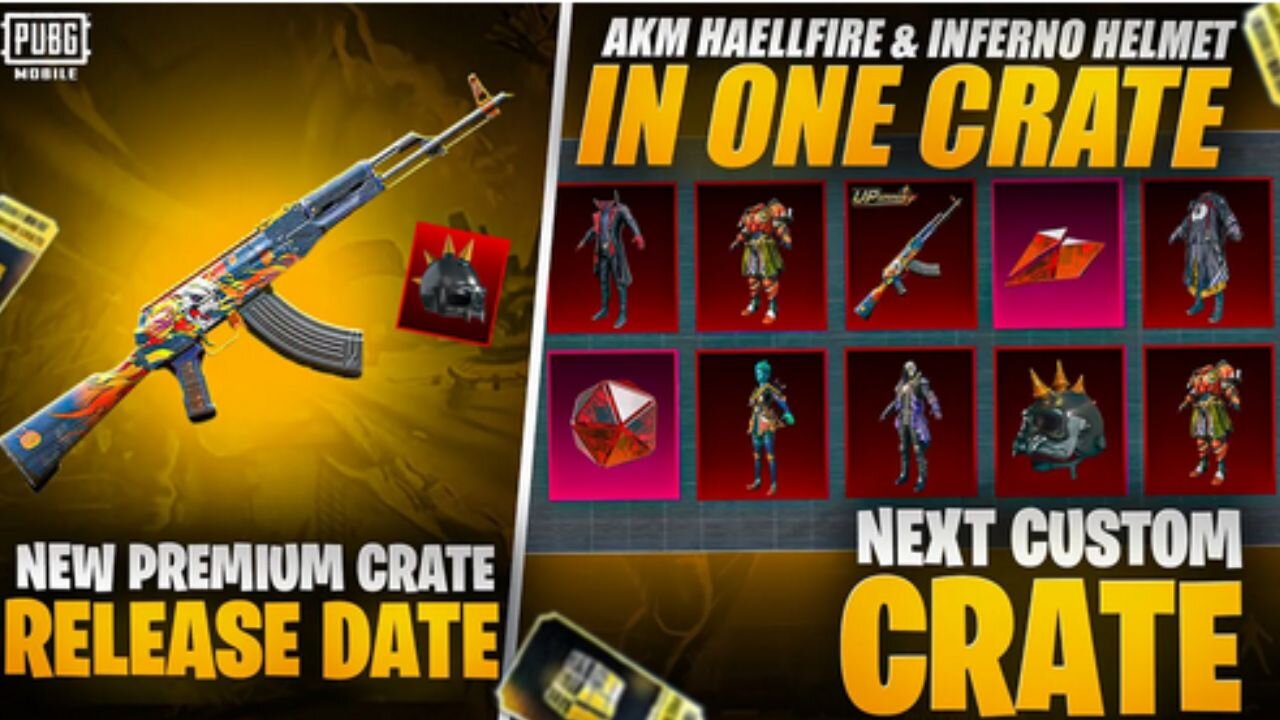 Next Premium Crate Release Date | AKM Hellfire Coming In Custom Crate | Old Mythic | PUBGM