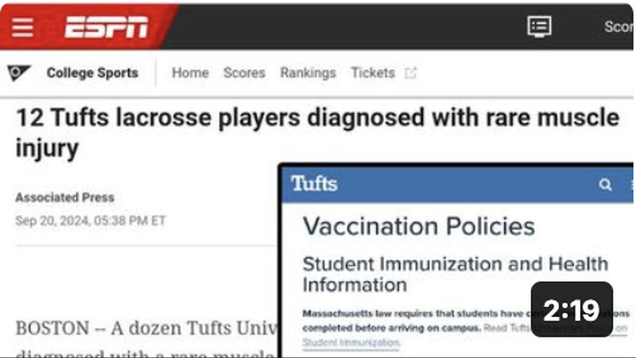 HEAVILY VACCINATED TUFTS UNIVERSITY WRECKS LACROSSE TEAM!