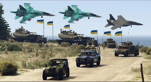 Russian Airstrikes to Destroy Ukraine Military Tanks Convoy | Air War in Ukraine - GTA 5