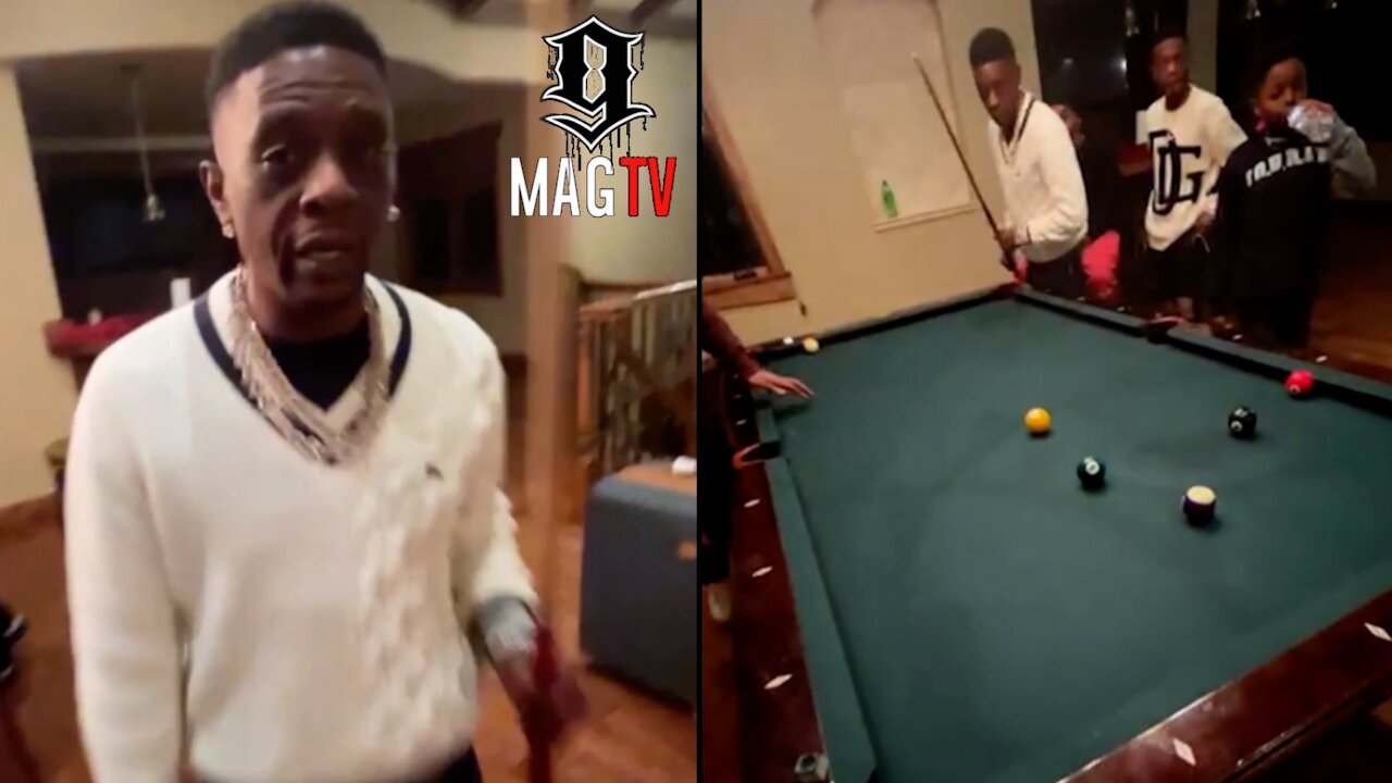 Boosie Shows Off His Pool Table Skills Against The Kids! 🎱